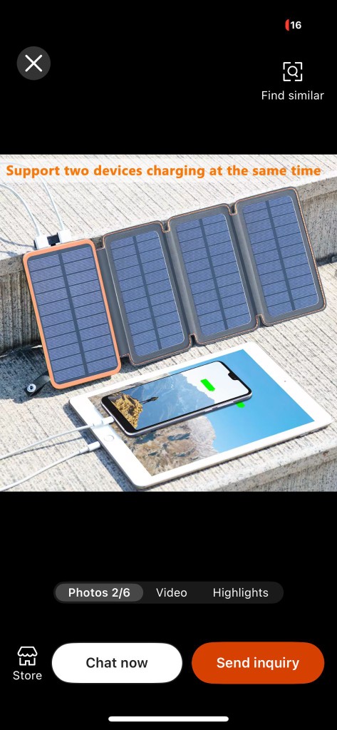 Solar power bank charging phone and tablet simultaneously